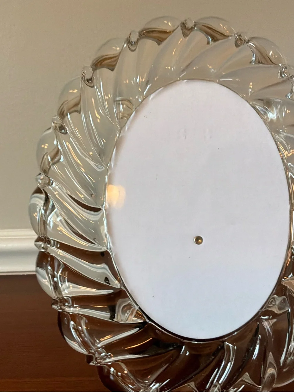 Mikasa Peppermint Clear Swirl Glass Decorative Oval Mirror
